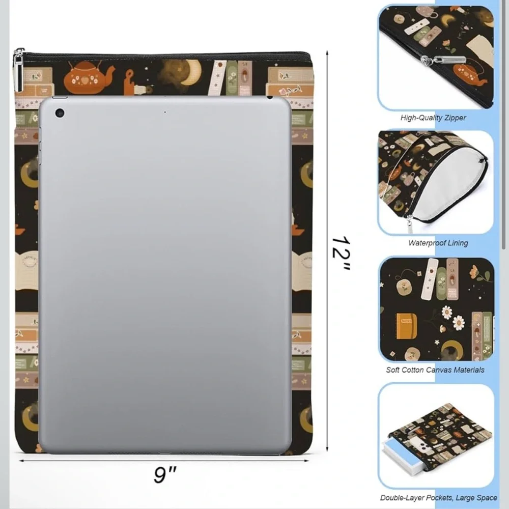 Bookish Patterned Pouch for book or e-reader